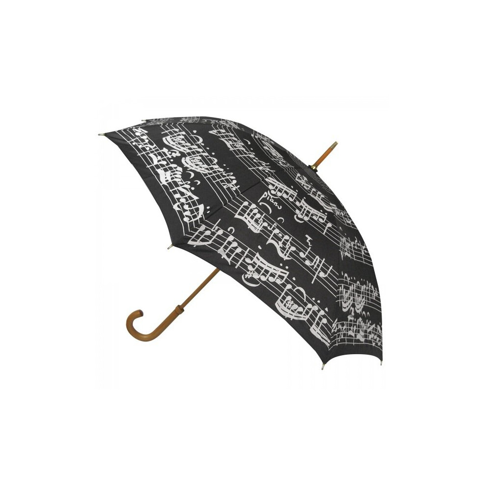 Soake Unisex Black Music Notes Walking Length Umbrella