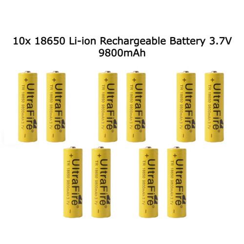 (10 Pack) Genuine UltraFire 18650 9800mAh power battery 3.7v rechargeable Li-on battery