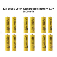 (12 Pack) Genuine UltraFire 18650 9800mAh power battery 3.7v rechargeable Li-on battery