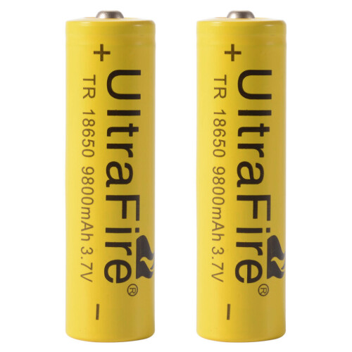 (2 Pack) Genuine UltraFire 18650 9800mAh power battery 3.7v rechargeable Li-on battery