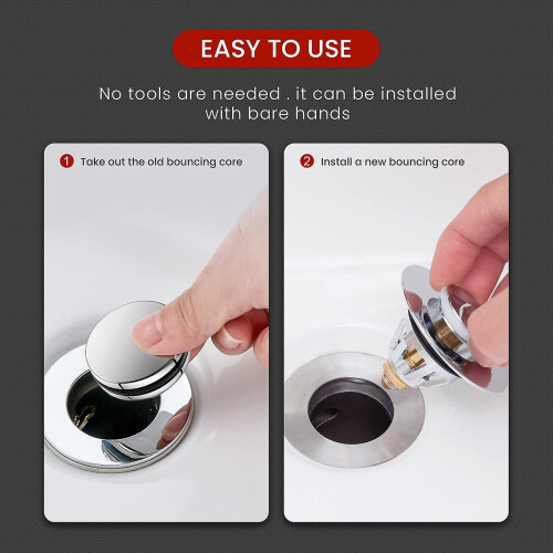 Bullet Core Push Filter Sink Drain Stopper Basin Pop-up Bounce Filter Bathroom Sink Plug 2