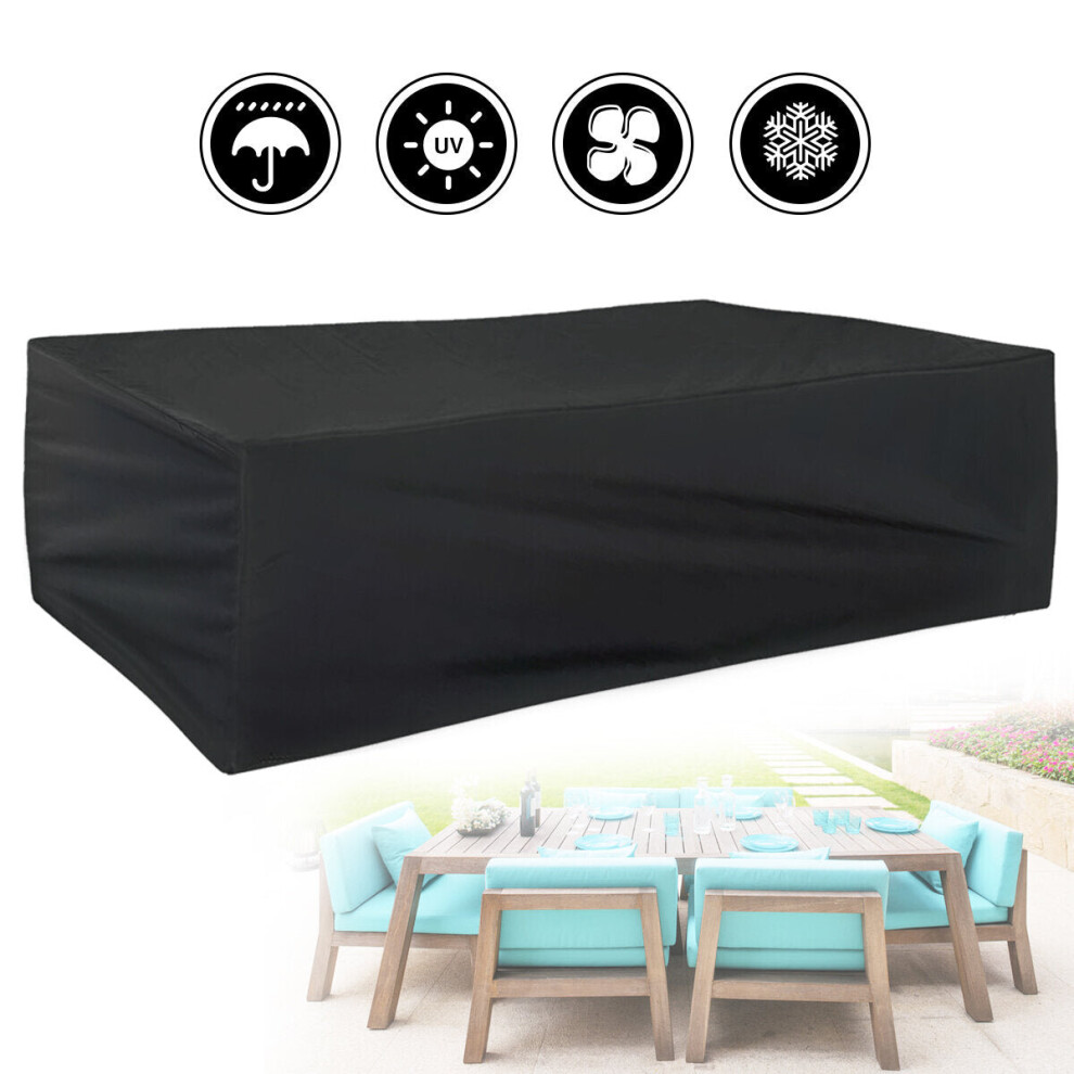 (2XL) 420D Patio Furniture Cover Waterproof Wind-Proof Anti-UV Table Chair Protective Cover Outdoor Patio Garden