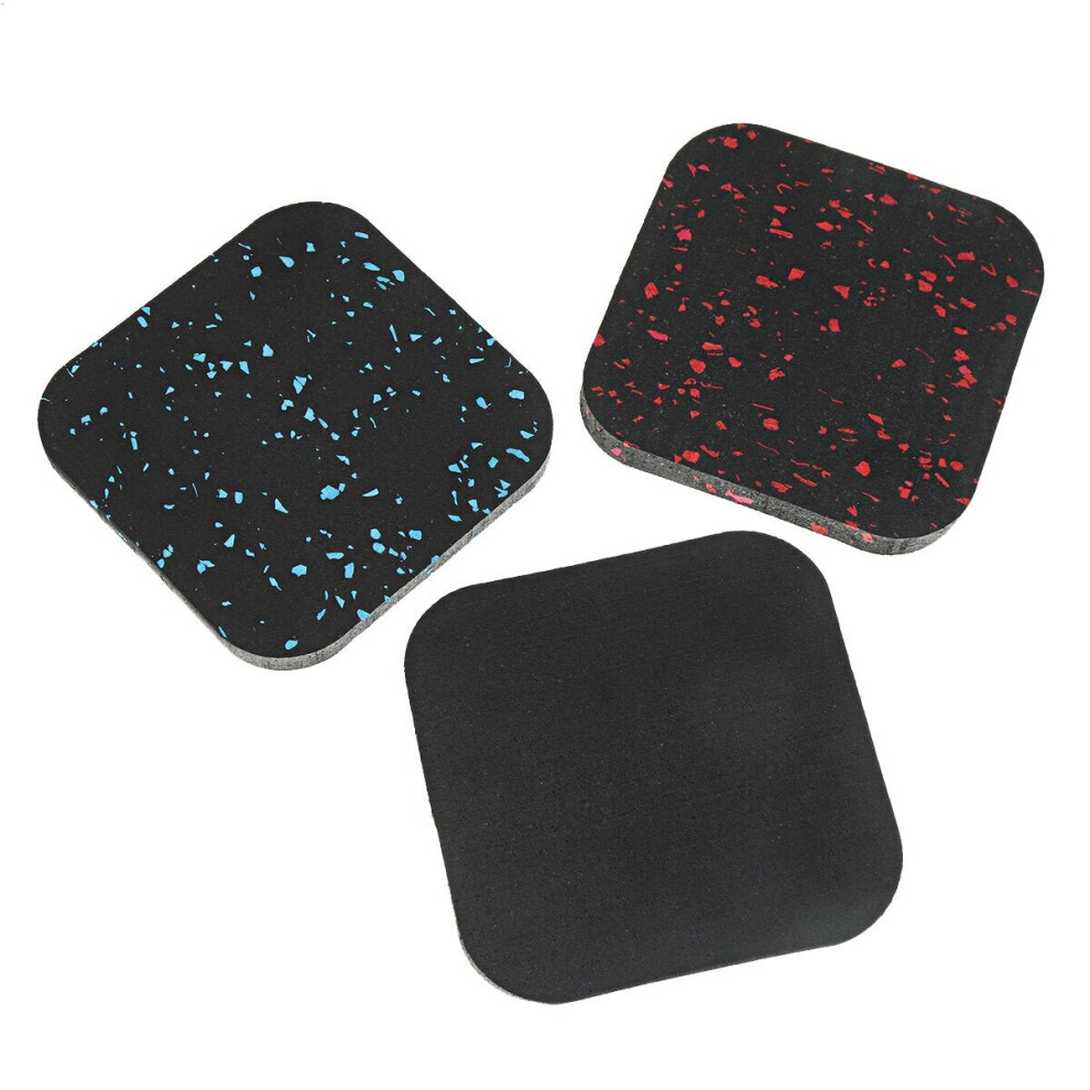 (Black+Red) 100*100*10mm Thick Color Dot Rubber Treadmill Cushion Furniture Foot Mat For Gym