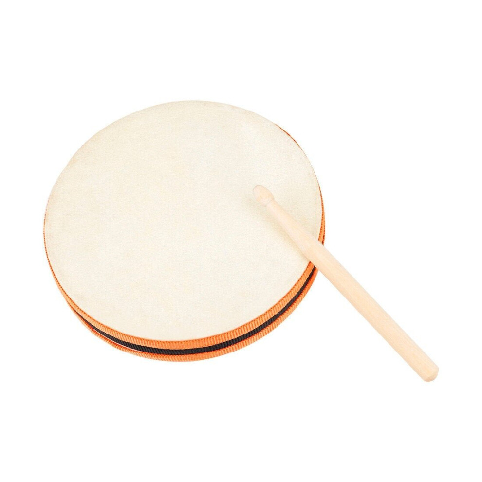 Wooden Sheepskin Hand Drum 20x20cm Hand Beat Drums with Drumstick SY-98 Orff Musical Instrument