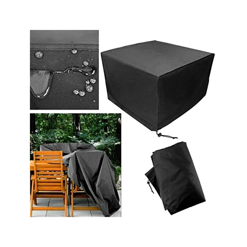 (270x180x89cm) Patio Protective Furniture Cover Black Rectangular Extra Large Waterproof Dustproof Folding Cover