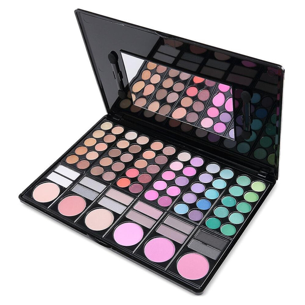 Multicoloured (B) 78 Color Eyeshadow Palette Professional Blush Eyeshadow Makeup Palette