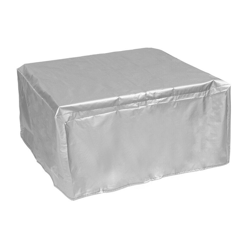 (Silver) 90x90x40cm Furniture Waterproof Cover Dust Rain Protect For Rattan Table Outdoor Cube Round Garden