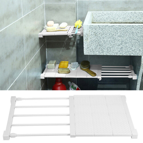 Living And Home (30-40cm) Adjustable Closet Cupboard Storage Shelf Organizer Extendable Divider Rack White