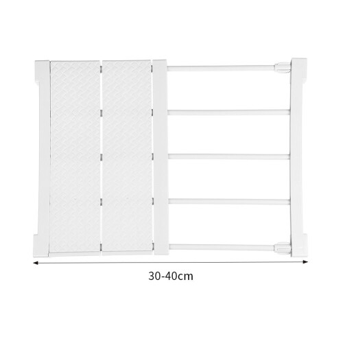 Living And Home (30-40cm) Adjustable Closet Cupboard Storage Shelf Organizer Extendable Divider Rack White 2