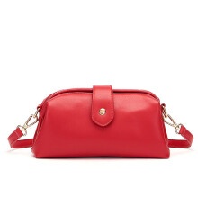 (Red) Doctor Bag Crossbody Small Classic Leather Handbag Handmade Fashion Crossbody