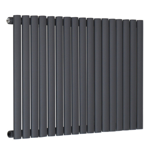 NRG (Horizontal 600x1003mm - Single) NRG Oval Column Designer Radiator Bathroom Central Heating Anthracite 1