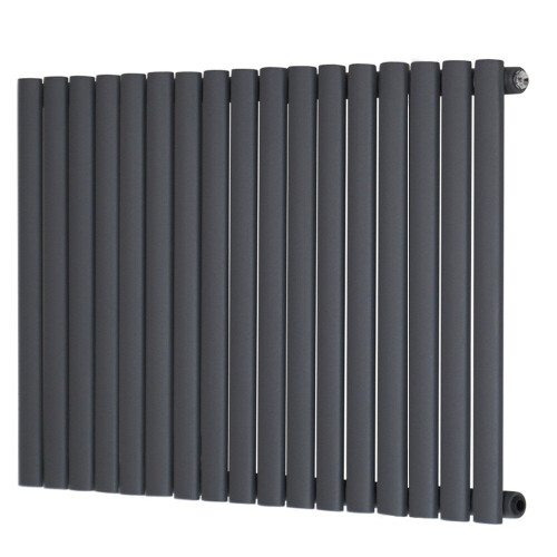 NRG (Horizontal 600x1003mm - Single) NRG Oval Column Designer Radiator Bathroom Central Heating Anthracite 2