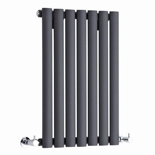 NRG (Horizontal 600x413mm - Single) NRG Oval Column Designer Radiator Bathroom Central Heating Anthracite 2