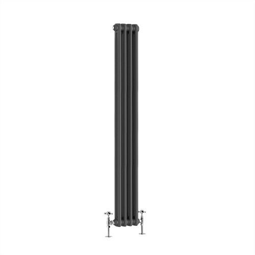 NRG (1500 x 200mm-2 Column) NRG Traditional Anthracite Cast Iron Style Radiator 1