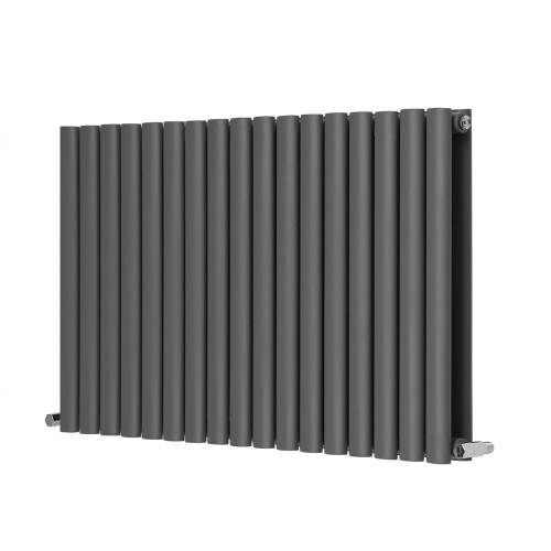 NRG (Horizontal 600x1003mm - Double) NRG Oval Column Designer Radiator Bathroom Central Heating Anthracite 1