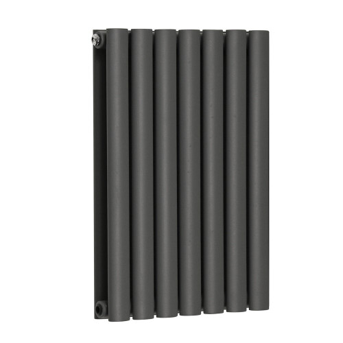 NRG (Horizontal 600x413mm - Double) NRG Oval Column Designer Radiator Bathroom Central Heating Anthracite 2