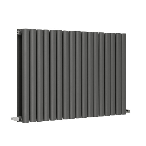 NRG (Horizontal 600x1003mm - Double) NRG Oval Column Designer Radiator Bathroom Central Heating Anthracite 2