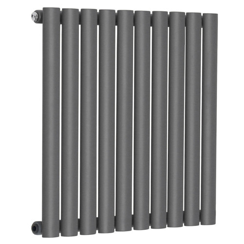 NRG (Horizontal 600x590mm - Single) NRG Oval Column Designer Radiator Bathroom Central Heating Anthracite 1