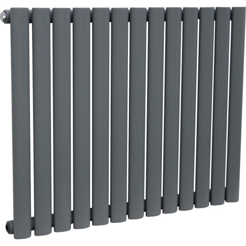 NRG (Horizontal 600x767mm - Single) NRG Oval Column Designer Radiator Bathroom Central Heating Anthracite 1