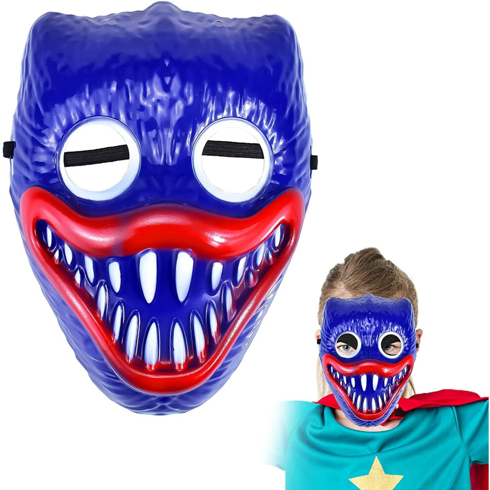 (Bule) Huggy Wuggy Mask,Poppy Playtime Costume Mask,Huggy Wuggy Kiss Missy Masks for Kids