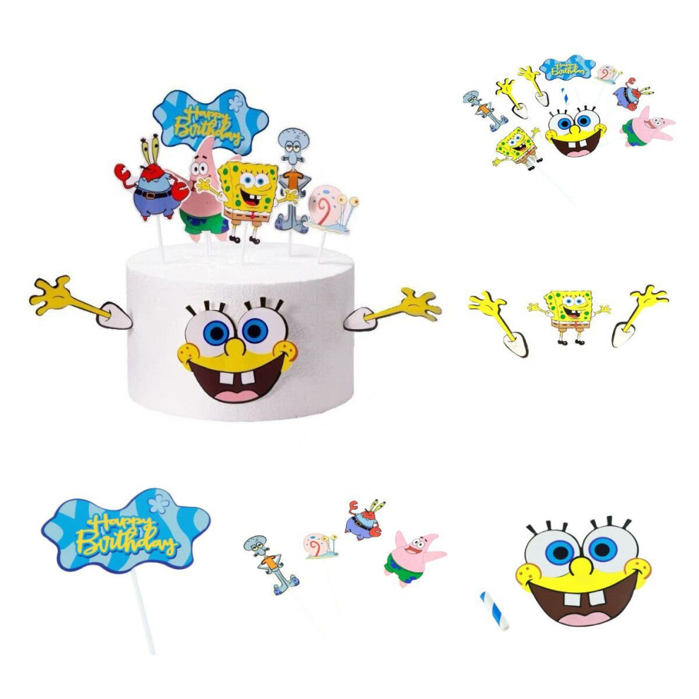 Spongebob Squarepants Themed Cake Decorating Kids Birthday Party Supplies Cute