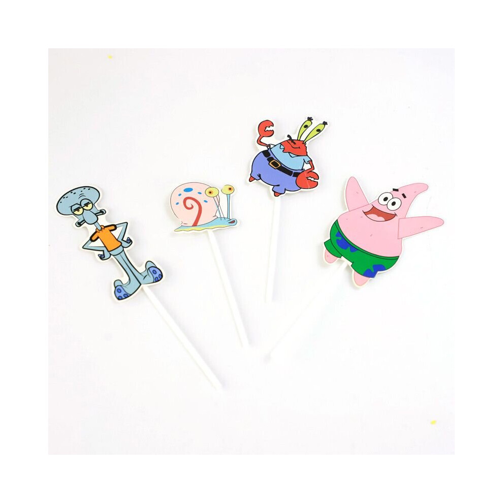 Spongebob Themed Cake Topper Kids Birthday Decor Party Supplies