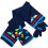 Boys Dinosaur Pattern Winter Hat Scarf Mitts Set - Navy Dinosaur - 2-6 Years 1
