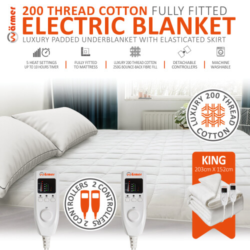 (King) Wärmer Cotton Padded Heated Blanket - Fully Fitted 1