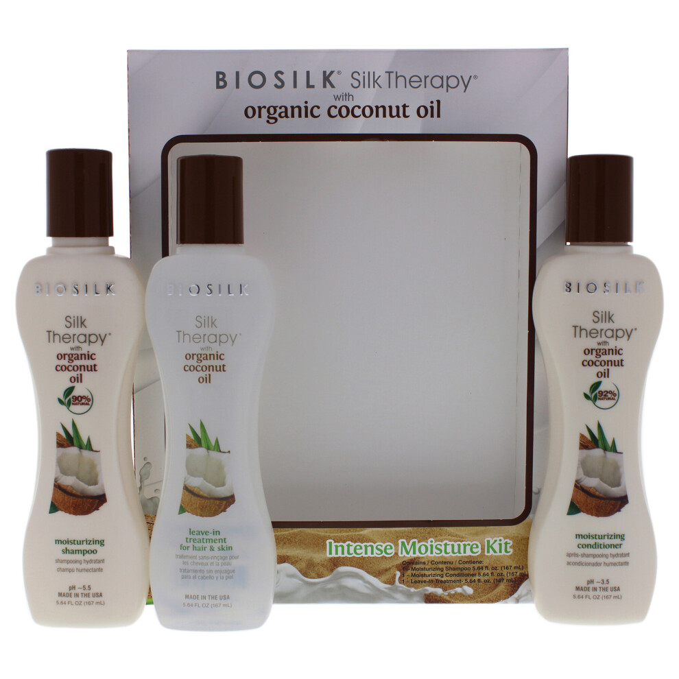 Biosilk Silk Therapy With Organic Coconut Intense Moisture Kit For Unisex 3 Pc