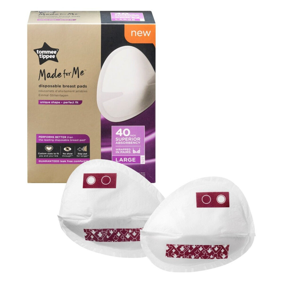 Tommee Tippee Made for Me Contoured Disposable Breast Pads Large Pack of 40