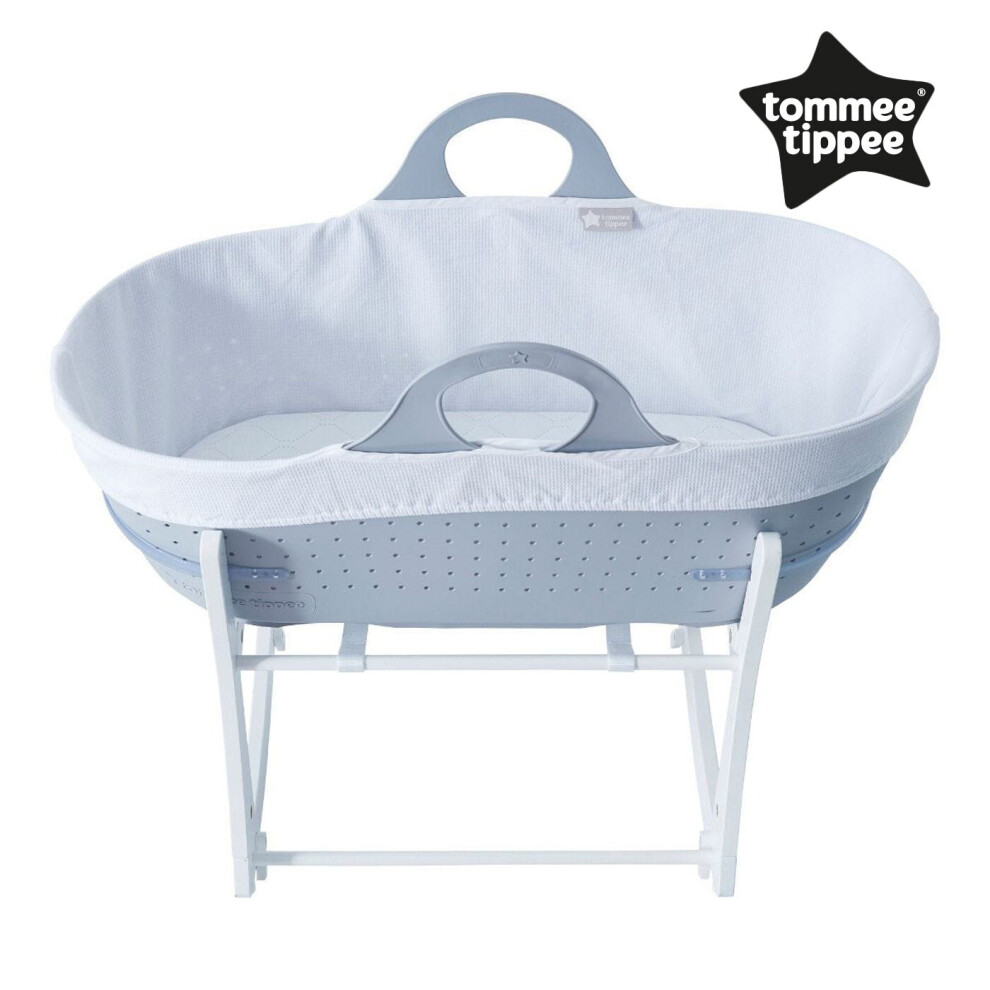 Tommee Tippee Baby Moses Basket Sleepee and Rocking Stand Grey