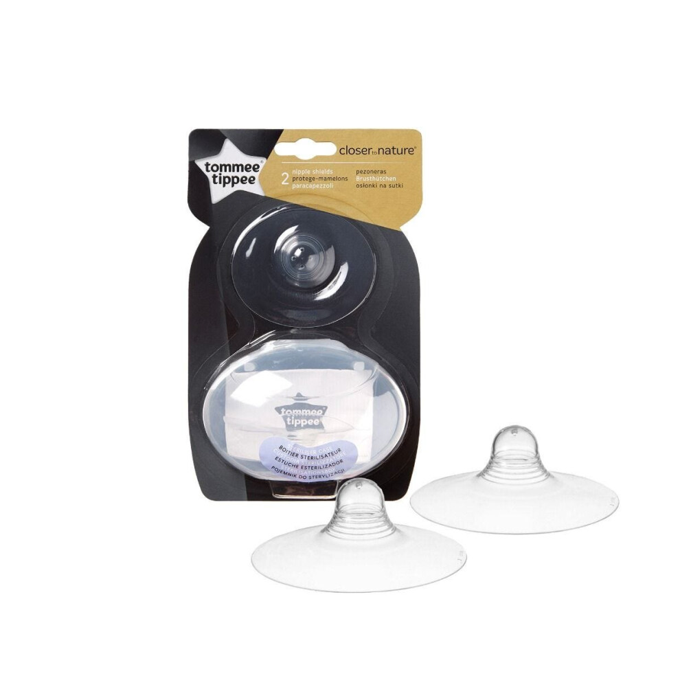 Tommee Tippee Nipple Shields Closer to Nature Breast Feeding Clear With Case