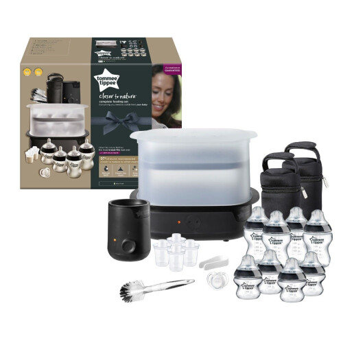 Tommee Tippee Closer to Nature Complete Feeding Set & Electric Steriliser  Black 5010415232281
