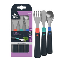 Tommee Tippee First Cutlery Set Big Kids Stainless Steel Chunky Handles 12m+