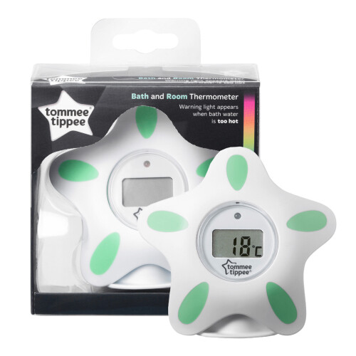 Tommee Tippee Tommee Tippee Baby Thermometer Bath & Room White Waterproof LED Warning Light