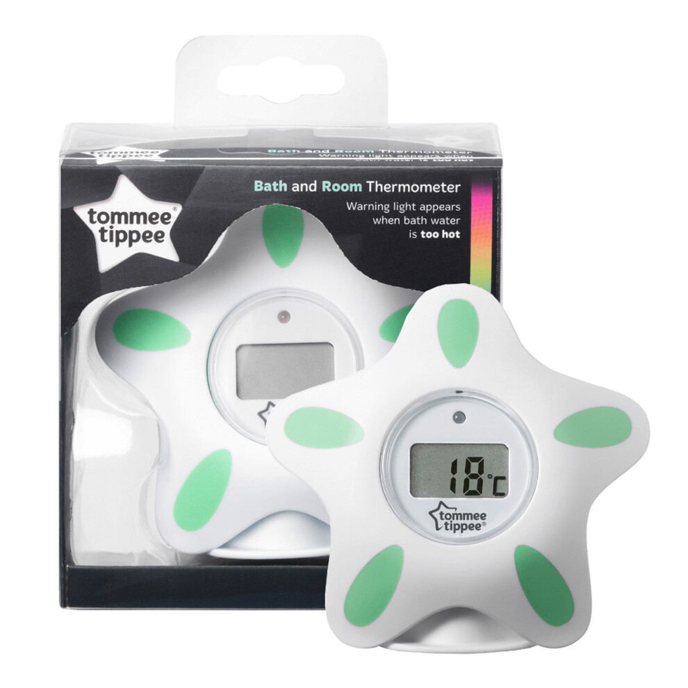 Tommee Tippee Baby Thermometer Bath & Room White Waterproof LED Warning Light