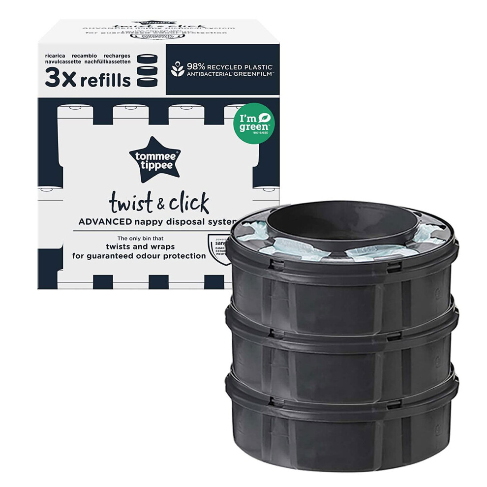 Tommee Tippee Nappy Bin Refill Cassettes Twist and Click Advanced Pack of 3-image-OPC-P5ZQC6T-NEW