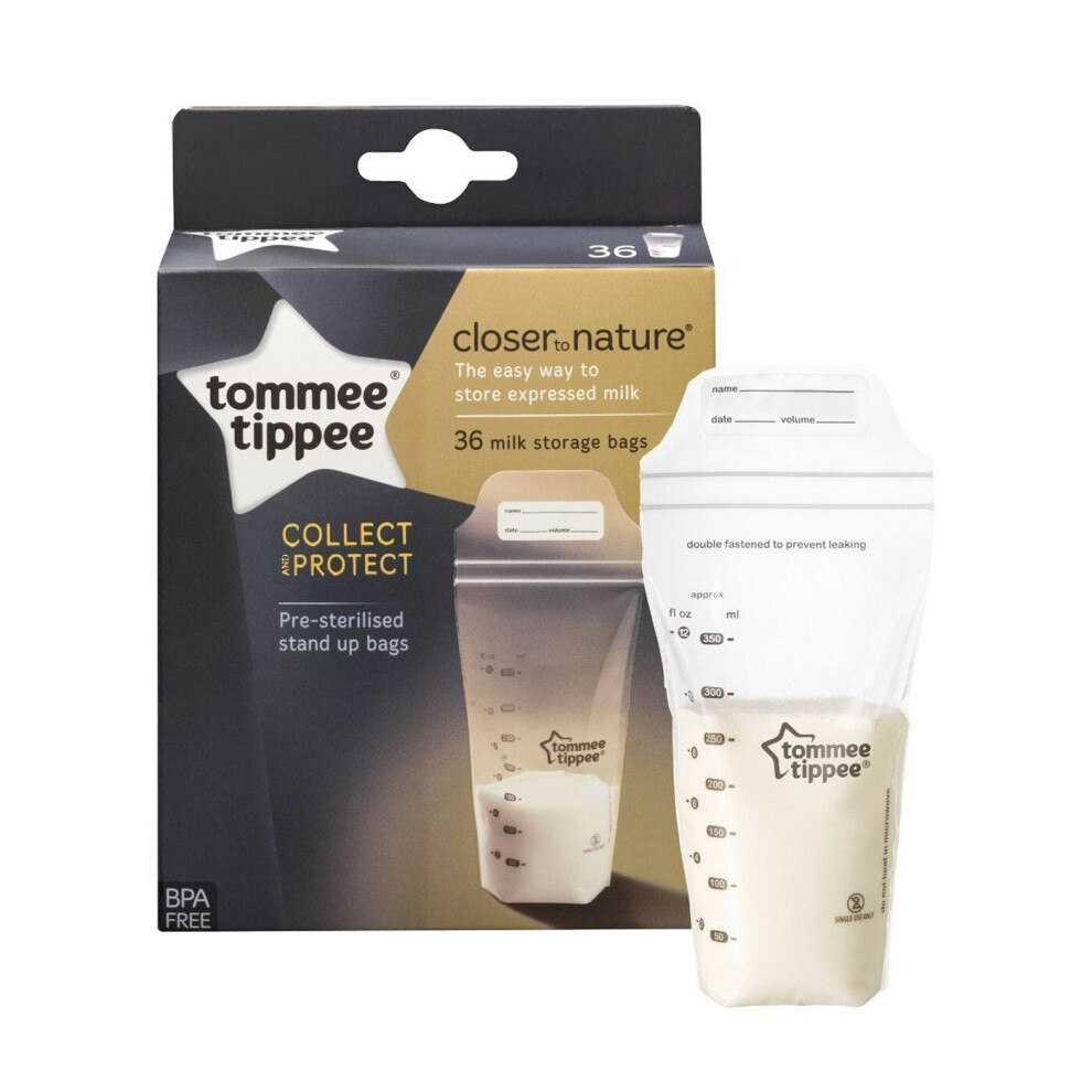 Tommee Tippee Baby Milk Storage Bags Closer to Nature Pre-sterilised Pack of 36