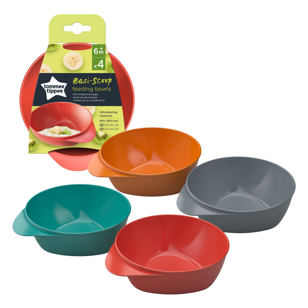 Tommee Tippee Easy Scoop Feeding Bowl Pack 4 Orange Multi Colored