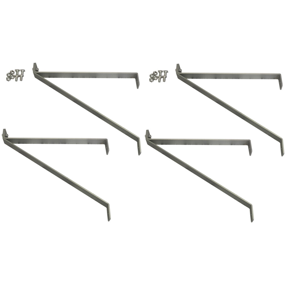 Selections Pack Of 4 Aluminium Greenhouse Shelving Brackets (27Cm)