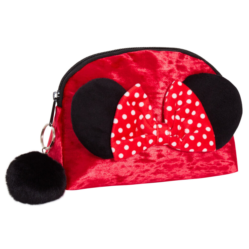 (One Size) Minnie Mouse Make Up Bag for Women Disney Cosmetic Toiletries Bag Pencil Case