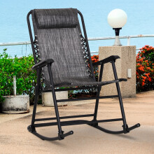 Grey Sun Chair Lounger Sunbed Rocking Chair Garden Outdoor Best