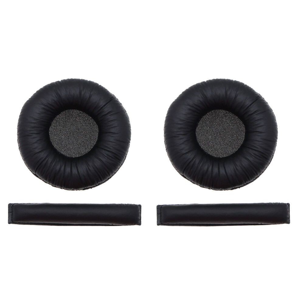 1 Pair Earpads & 2Pcs Headband Pads For Sennheiser Px100 Px100-Ii Px200 Black