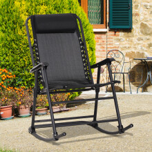 Black Sun Chair Lounger Sunbed Rocking Chair Garden Outdoor Best