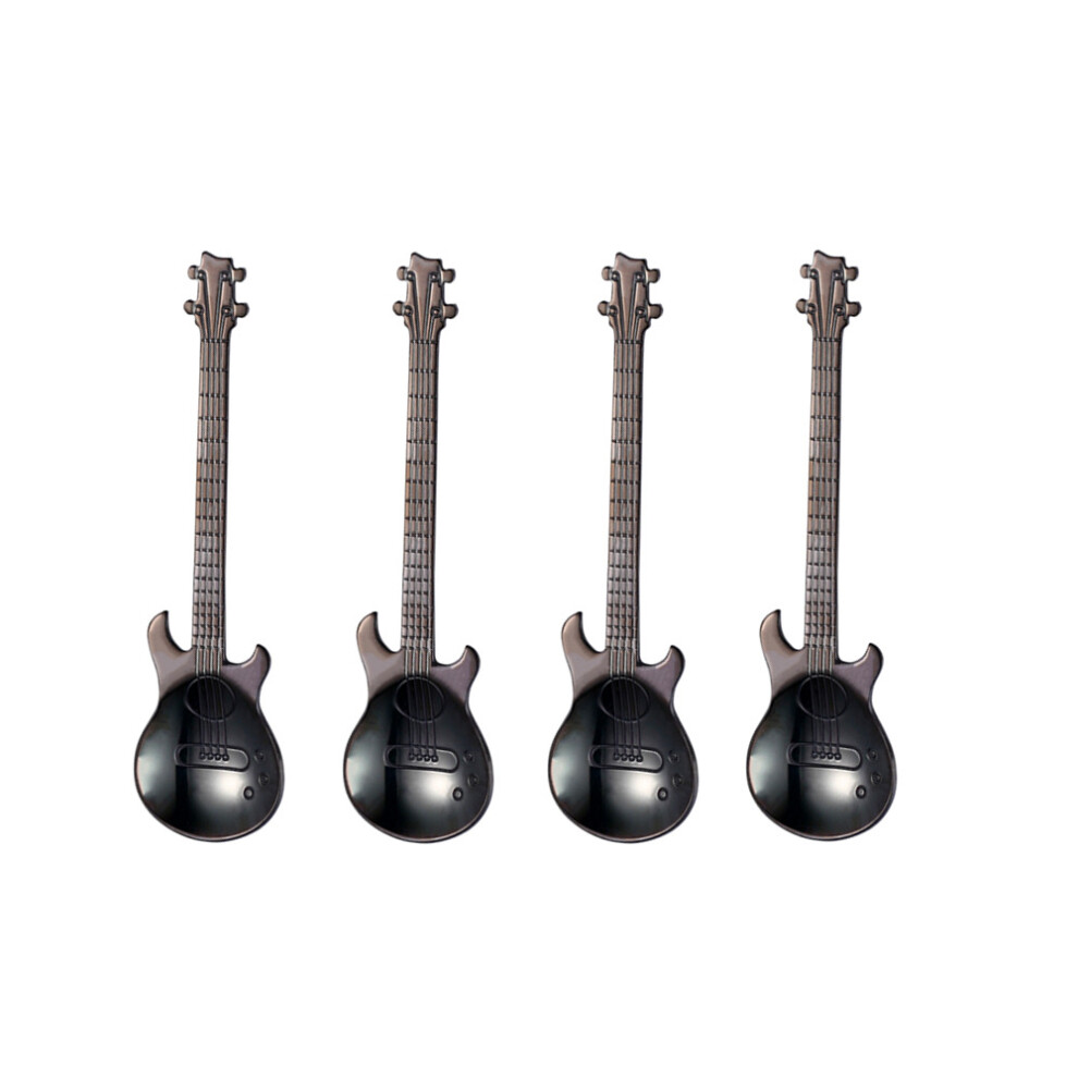 (4 , black) Set of 4 Stainless Steel Guitar Spoons