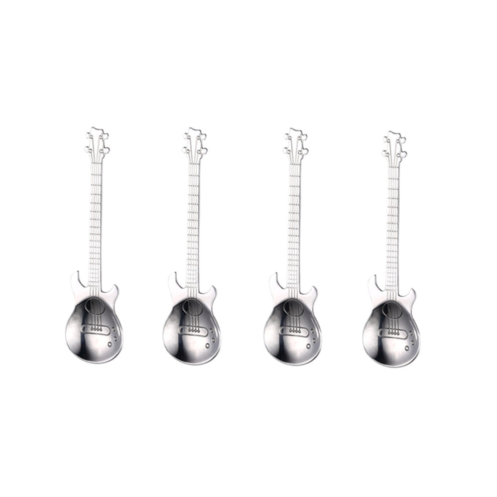 (4 , silver) Set of 4 Stainless Steel Guitar Spoons