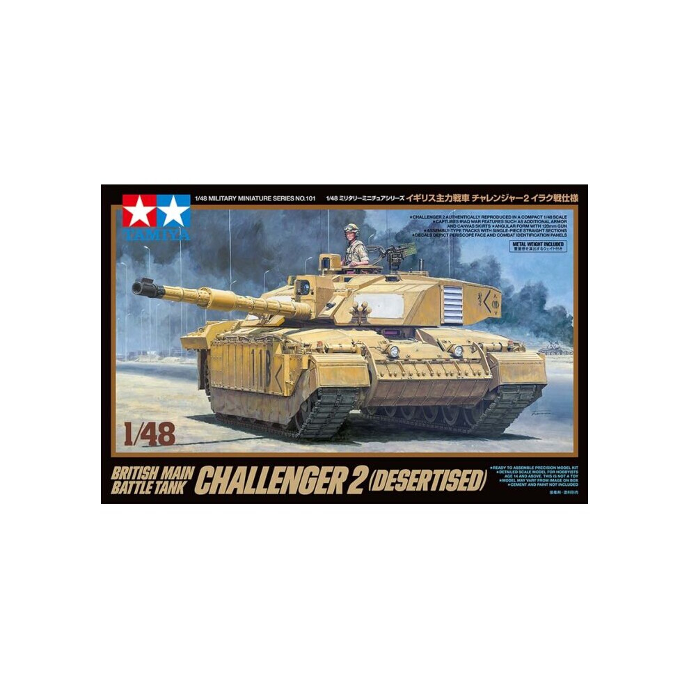 Tamiya 32601 1:48 British Main Battle Tank Challenger 2 (Desertised) Model Kit