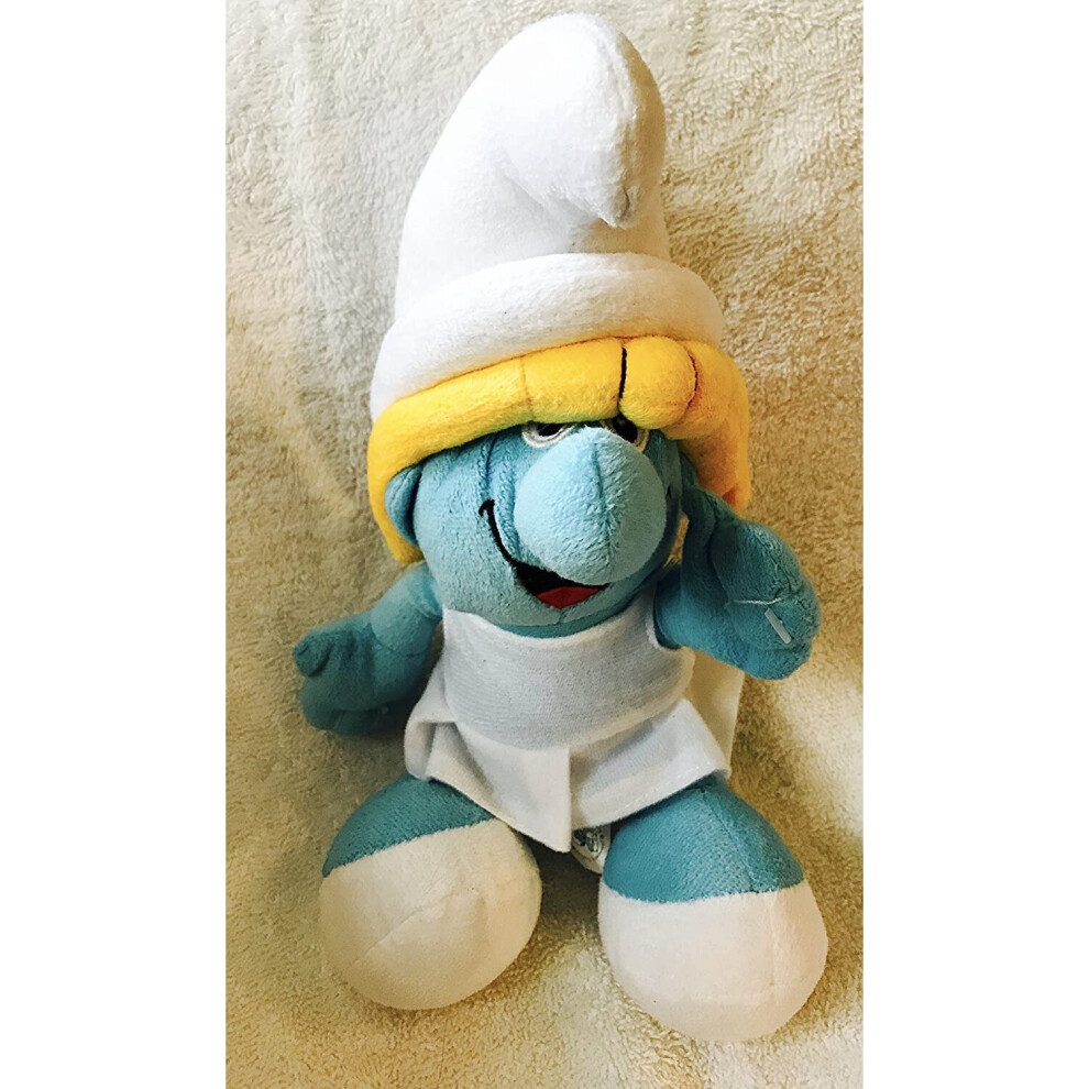 12 Inch 30cm 'Smurfette' Yellow And Blue Smurf Plush