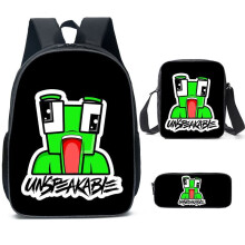 (Black) 3 PCS UNSPEAKABLE Backpack Kids School Bag Gift