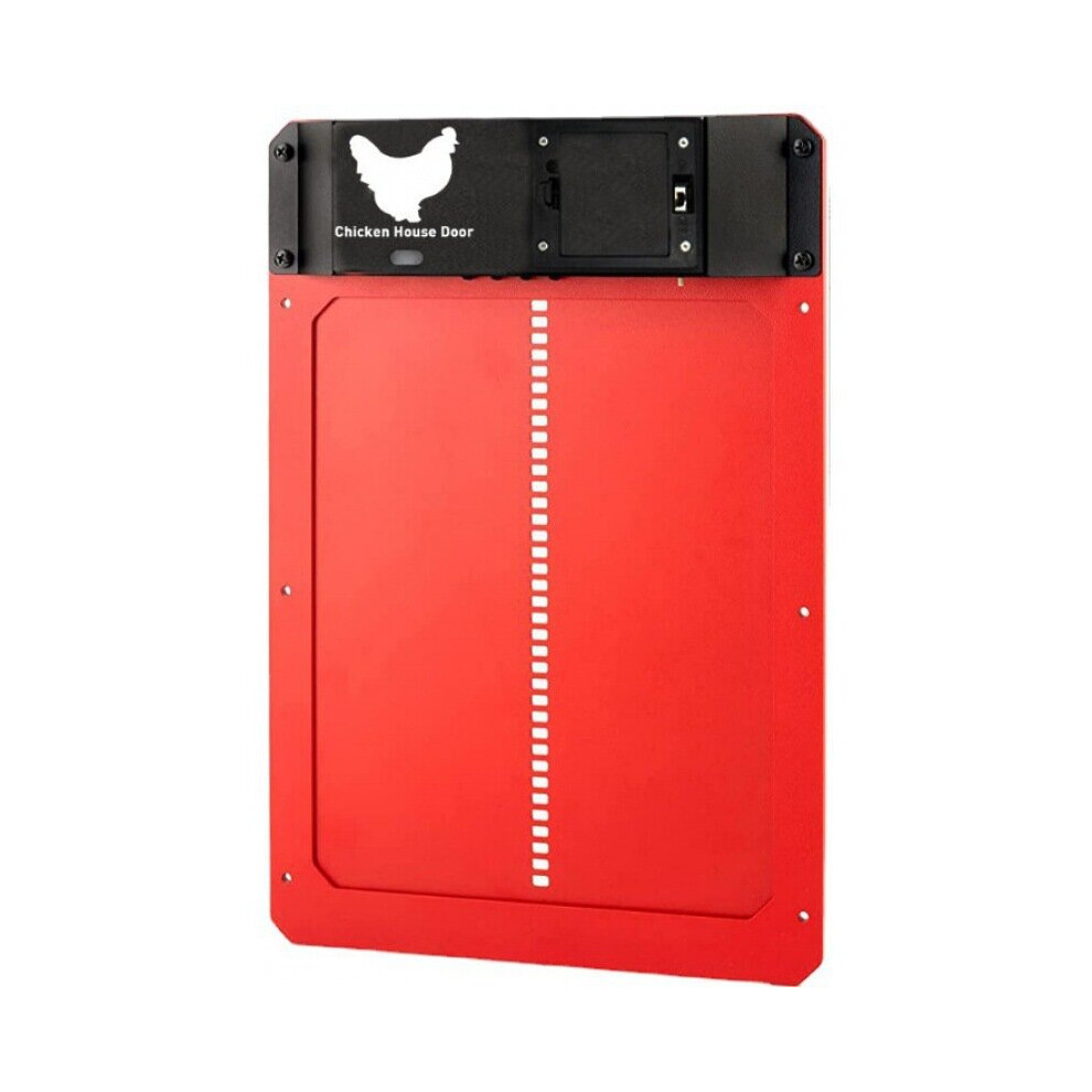 (red) Automatic Chicken Coop Door, Full Aluminum Doors, Light Sensing